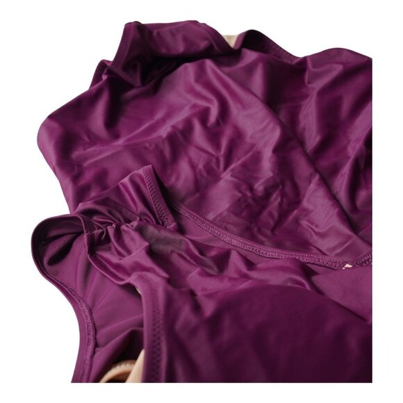 NWT Women's Purple Ruched One-shoulder One-piece Sz 16 - Picture 10 of 10